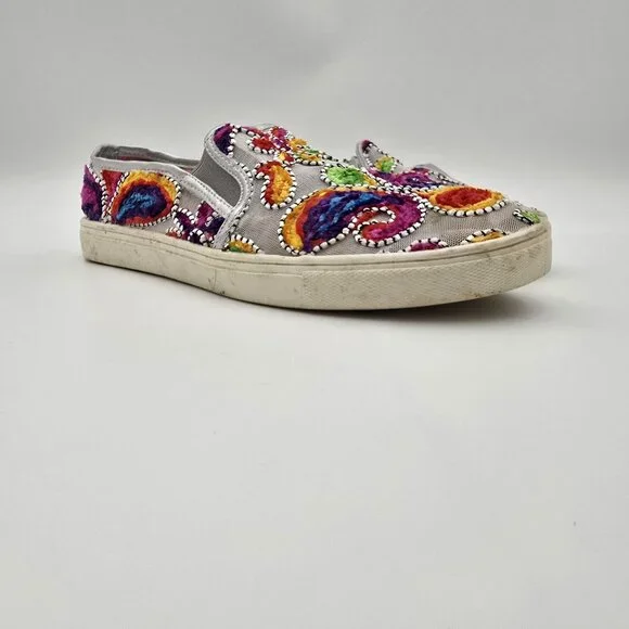 Wanted Womens Colorful Slip-On Sneakers Size 9.5 Multicolor Textile Pre-Owned - Picture 2 of 7